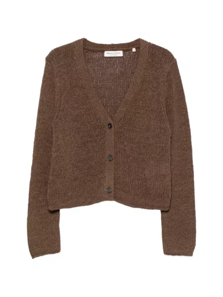 Cardigan Marc O'polo tricotate cu decolteu în V chunky maro