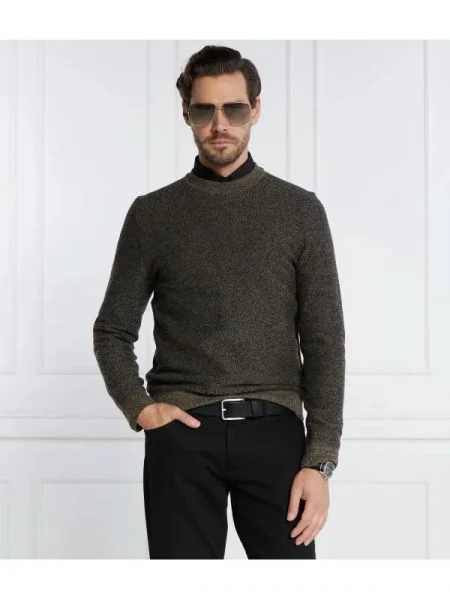 BOSS BLACK De lână pulover Marameo negru