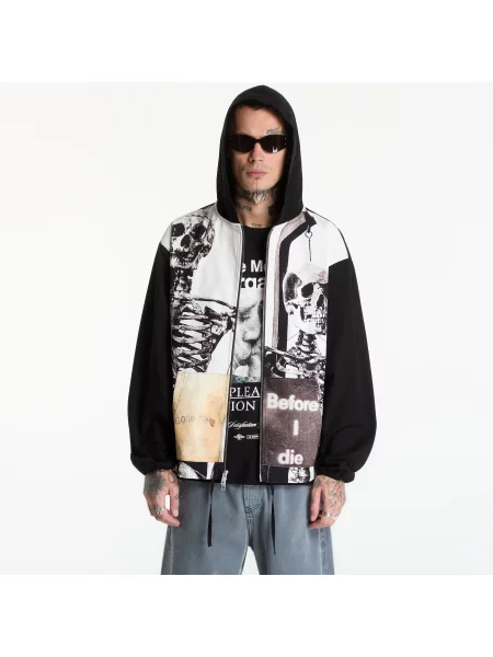 Sweatshirt PLEASURES Good Time Zip Poncho Hoodie Black M negru