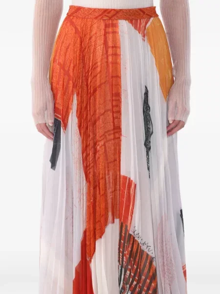Fusta plisata Jason Wu Collection alb