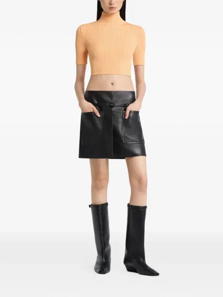 Cropp pulover cu guler înalt top Courreges portocaliu