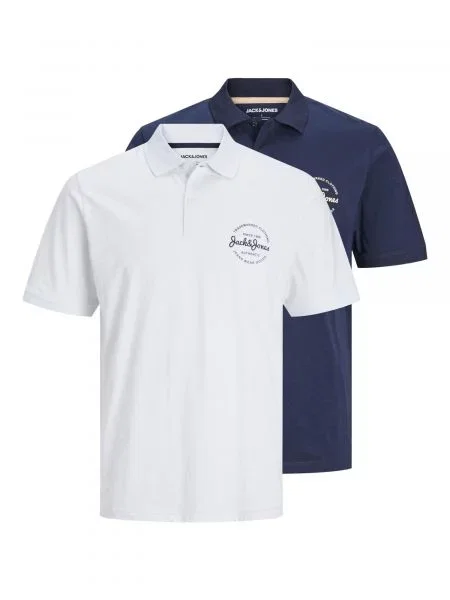 JACK & JONES Tricou Forest bleumarin / alb