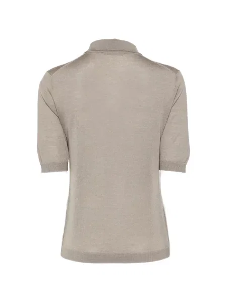 Tricou polo Studio Nicholson tricotate maro