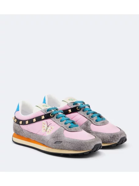 Sneakerși Valentino Garavani cu broderie din piele de căprioară