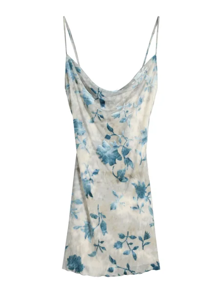 Bershka Poletna obleka / cijansko modra / temno siva bež