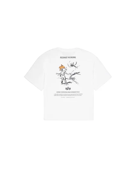 ALPHA INDUSTRIES Tricou portocaliu / negru alb