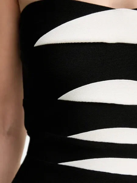 Rochie midi Hervé Léger până la genunchi de costum negru