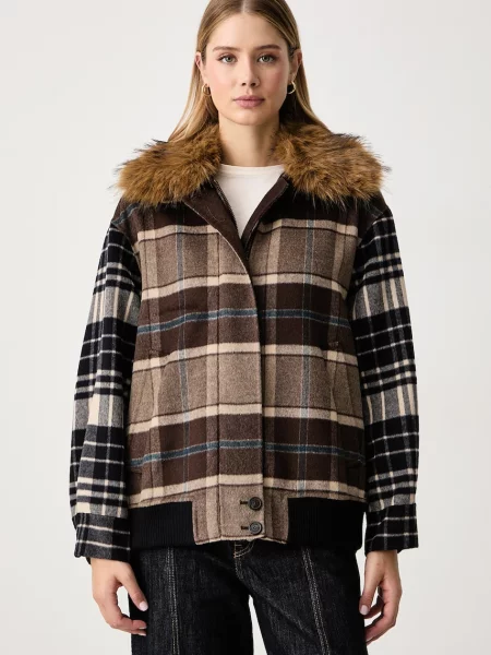 Weekend Max Mara geacă tip cămașă pentru femei din lână WKDDIVINA maro