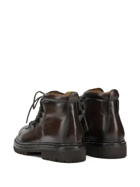 Botine Officine Creative cu șireturi din piele maro