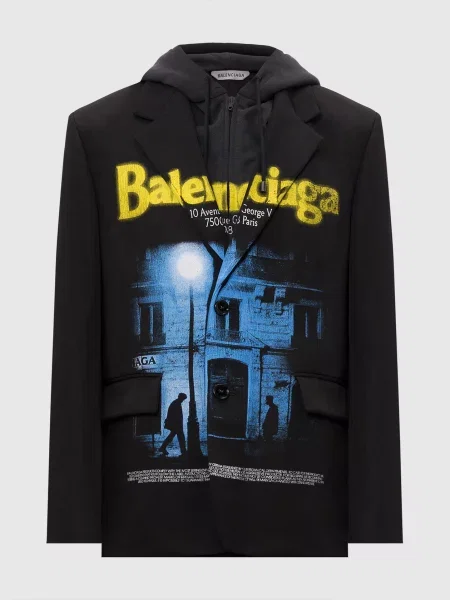 Блейзер з вовни подвійної конструкції Balenciaga чорний