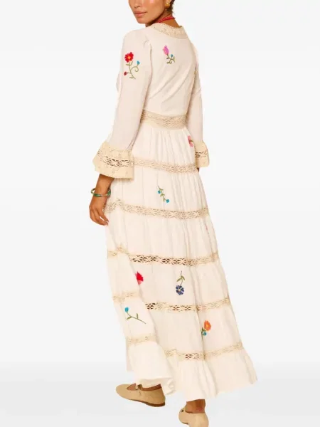 Rochie Rixo cu model floral alb