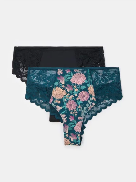 Бразилійські трусики з високою талією – набір 2 штуки різнобарвний