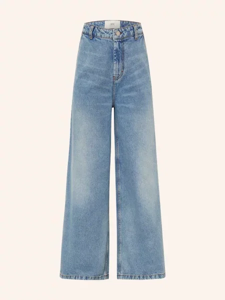 Ami Paris Jeansy Wide Leg weiss niebieskie