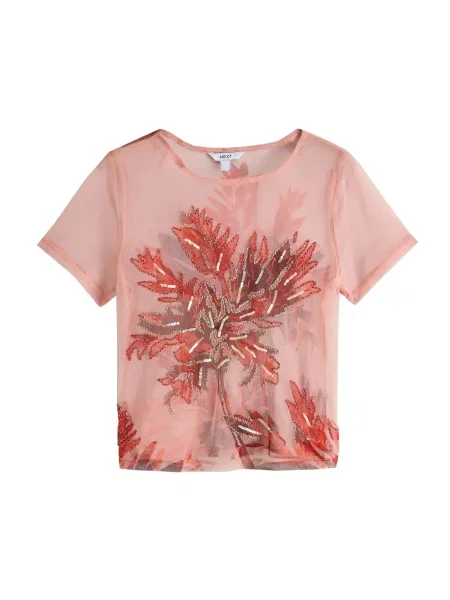 Next Tricou roz roșu