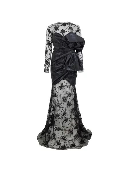 Rochie maxi Moschino cu model floral negru