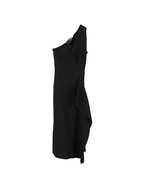 Rochie midi Roland Mouret drapată până la genunchi de costum negru