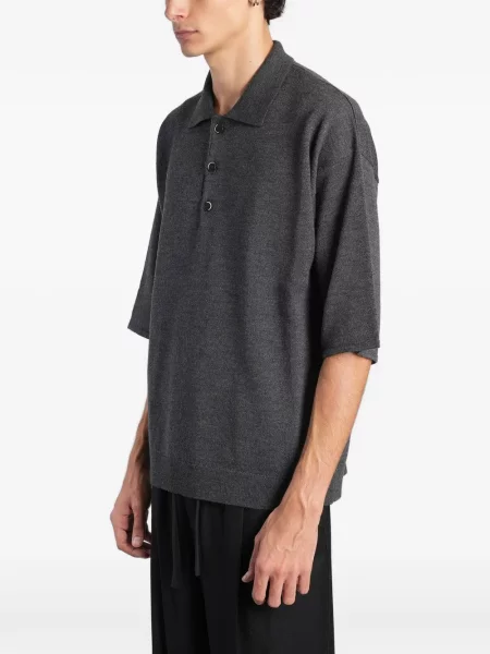 Scurt tricou polo Barena gri