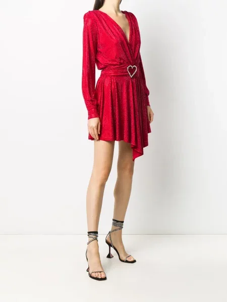 Rochie Philipp Plein cu decolteu în V drapată roșu