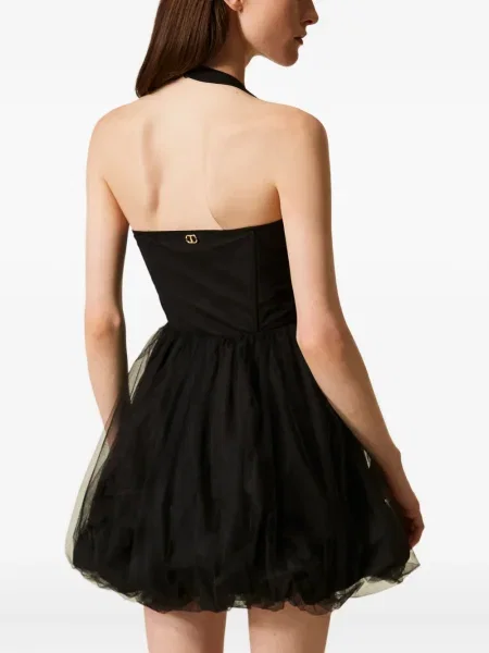 Rochie mini Twinset din tul de costum negru