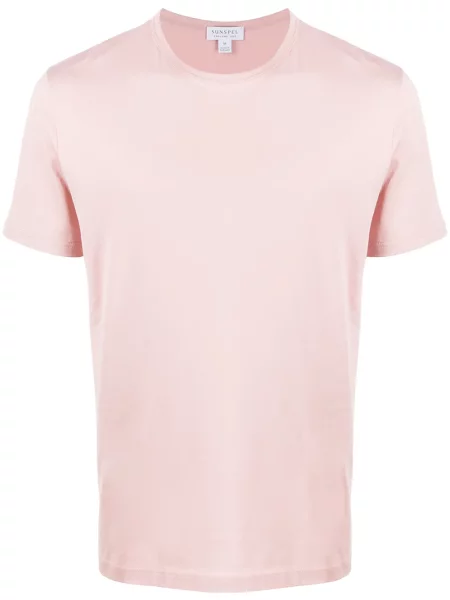 Tricou Sunspel cu decolteu rotund roz