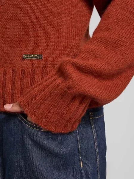 Sweter z detalem z logo Dsquared2 czerwony