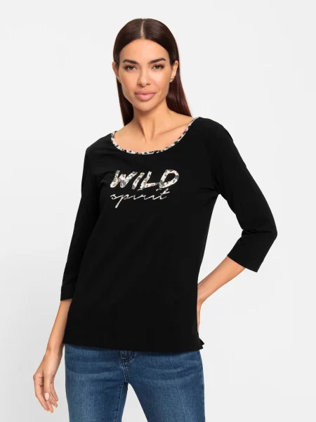 Heine Tricou negru alb