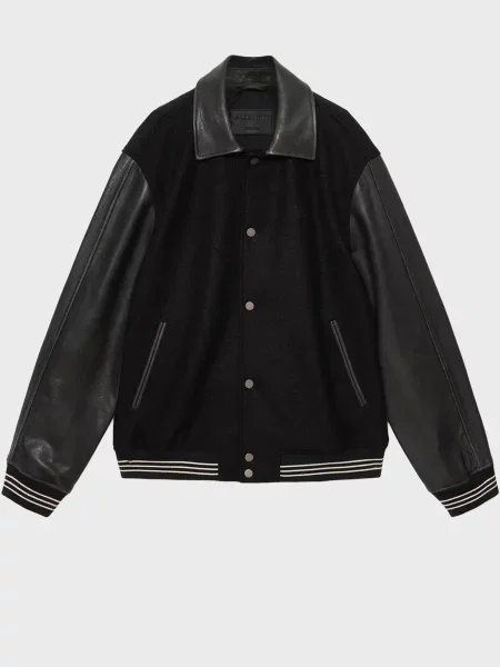 Шерстяной бомбер Allsaints черный