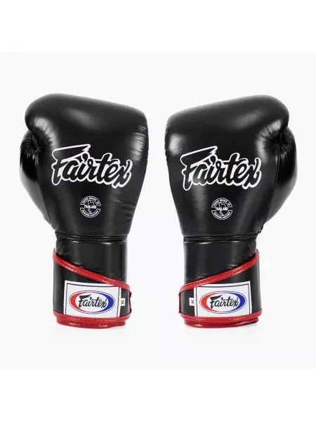 Rękawice bokserskie Fairtex Stylish Angular Sparring Locked Thumb black/white/red czarne