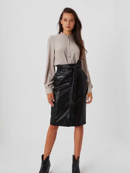 Fustă din piele Marisse negru