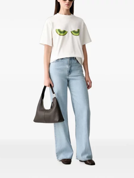 Tricou Never Fully Dressed cu imagine alb