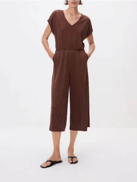 Reserved Комбінезон з модаллю темно коричневий