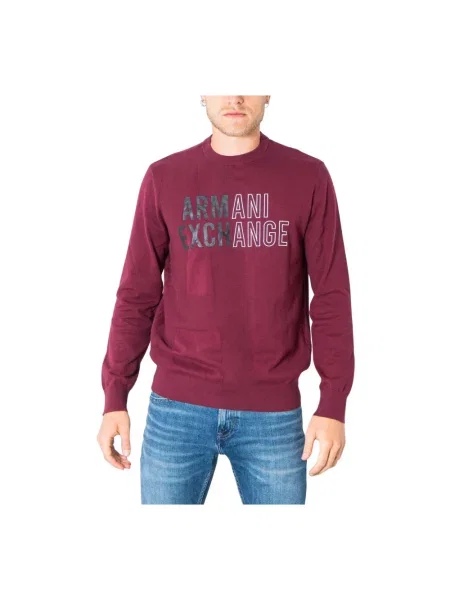 Dzianinowy sweter Armani Exchange czerwony