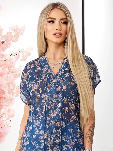 Блуза LadyLike софтшел синій