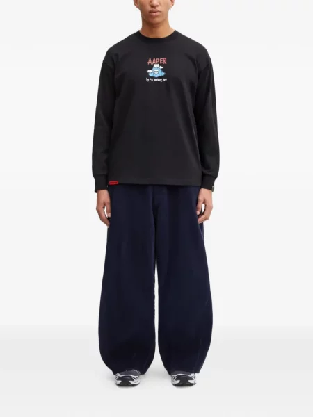 Lung tricou Aape By A Bathing Ape cu imagine negru