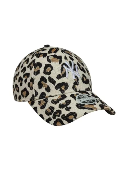 Leopárdmintás baseball sapka New Era bézs