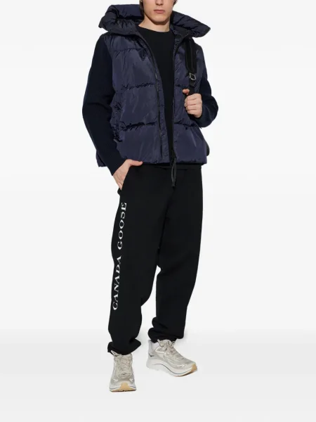 Geacă Canada Goose cu glugă albastru