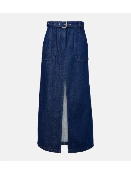 Maksi spódnica jeansowa Dries Van Noten niebieska