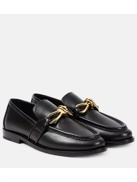 Pantofi loafer Bottega Veneta din piele negru