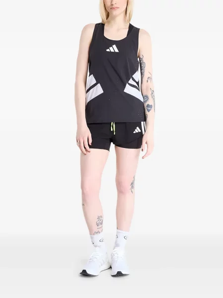 Tricou Adidas alergare cu șireturi din dantelă negru