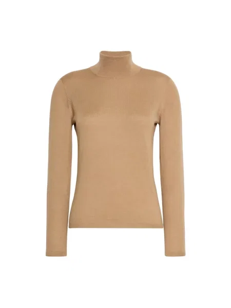 Sweter z golfem Max Mara do golfa beżowy