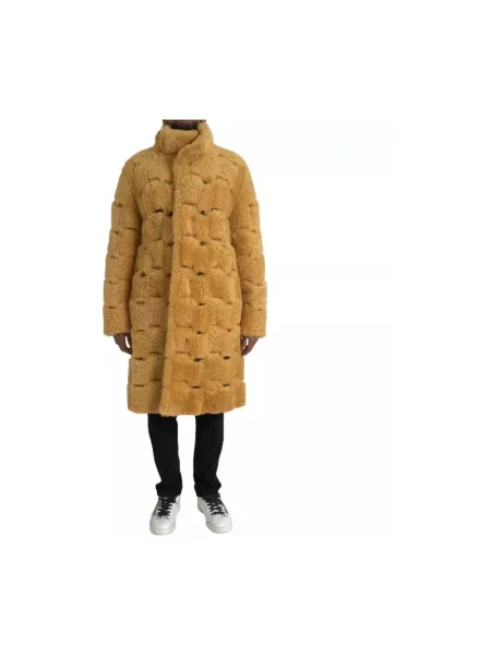 Płaszcz Bottega Veneta pikowany żółty