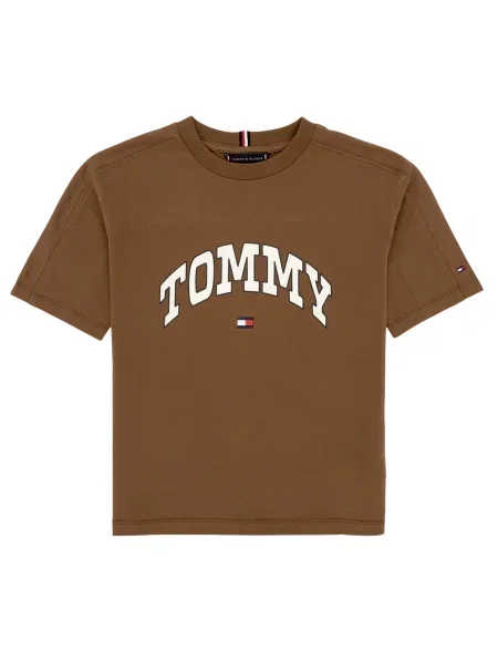 Tričko Tommy Hilfiger hnedá