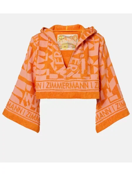 Decupat top Zimmermann din material terry portocaliu