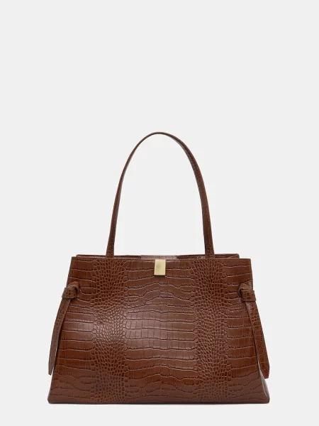 Yuzefi geantă shopper pentru femei din piele GYOZA maro
