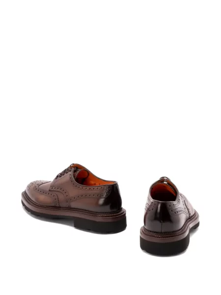 Брогове Santoni с връзки с дантела кафяво