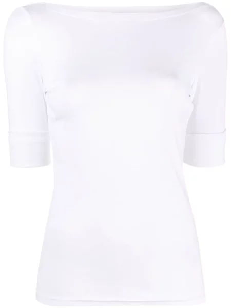 Top Lauren Ralph Lauren cu decolteu barcă alb