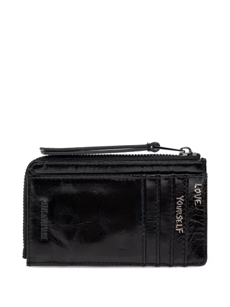 Кожено портмоне Zadig&voltaire с шипове черно