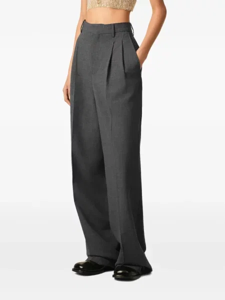 Pantaloni Ami Paris de lână gri