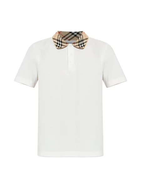 Koszulka polo Burberry w kratę biała