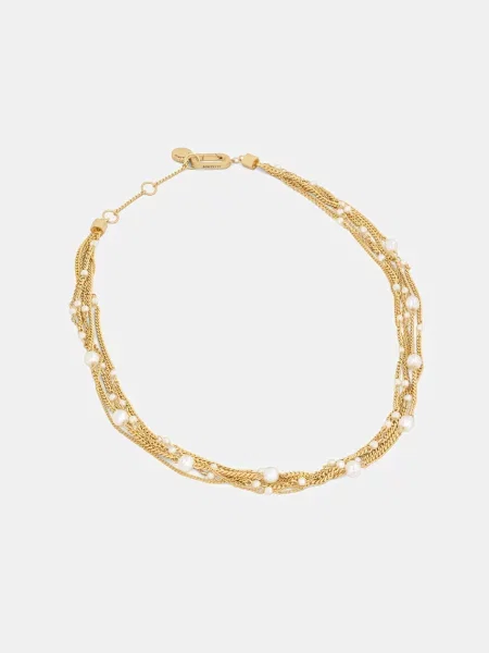 AllSaints lănțișor pentru femei din alamă cu zirconiu cubic